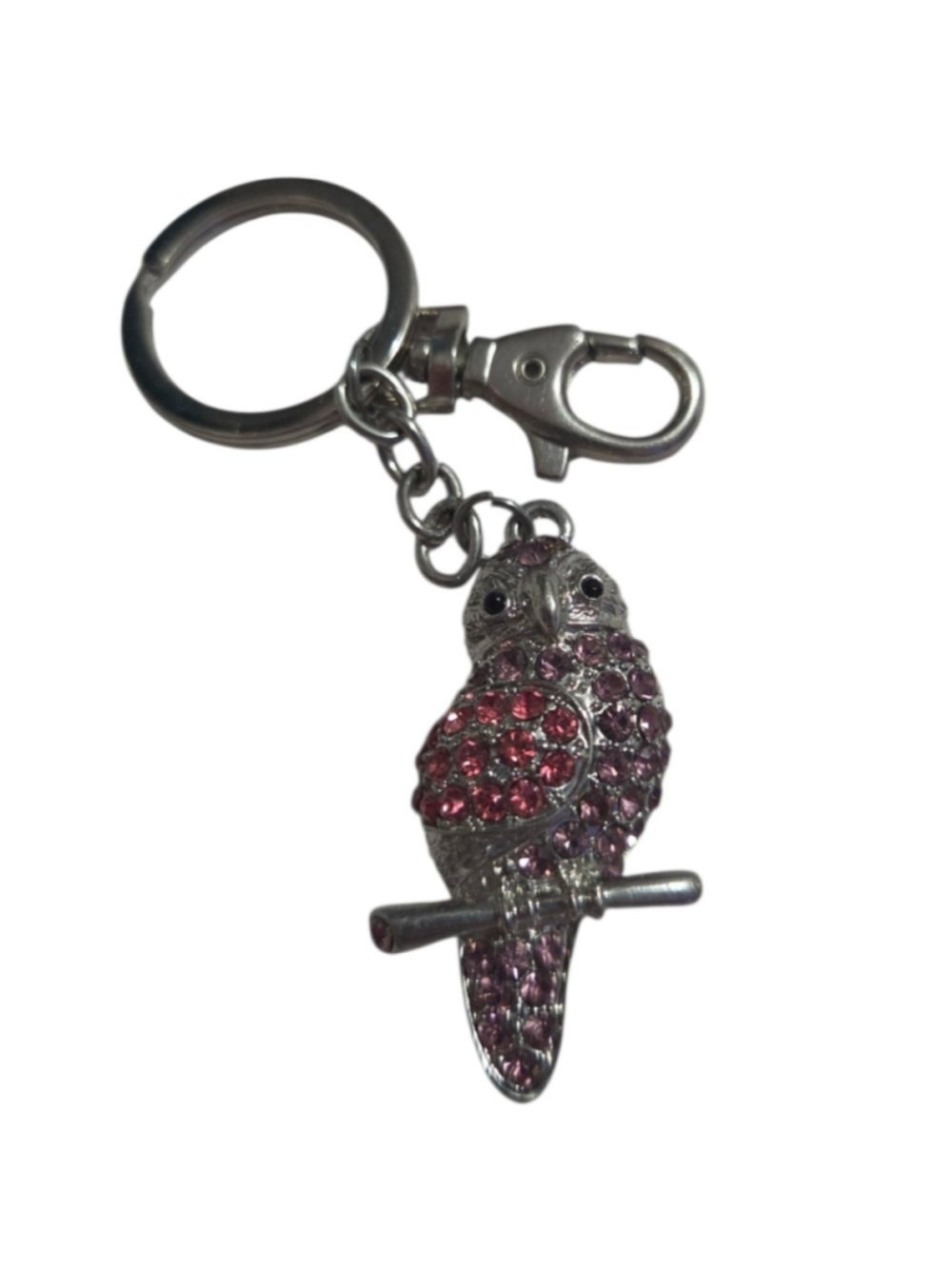 Owl Keychain One Size Silver Pink